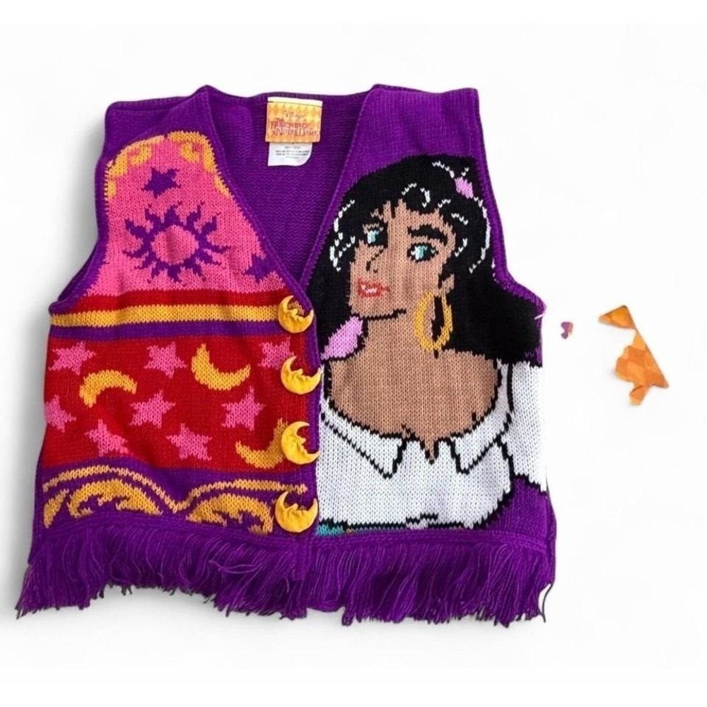 Vintage Disney Hunchback Notre Dame Esmeralda Sweater Vest Small USA 4T NWT